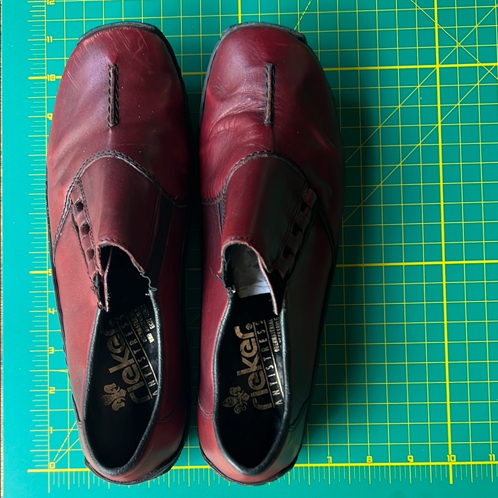 Rieker Red Loafers Size 9 Slip-On Shoes